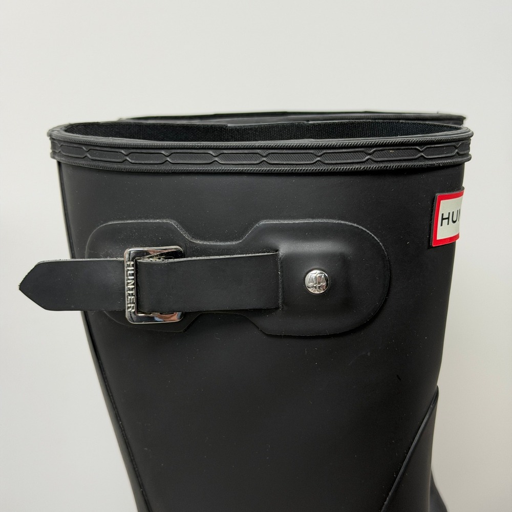 Hunter Original Short Rain Boots Womens US 8 EU 39 Black Matte Waterproof Rubber - Picture 3 of 16